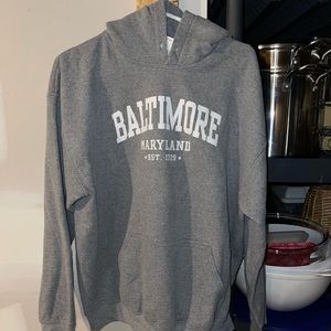 Baltimore Maryland Gray Hooded Sweatshirt